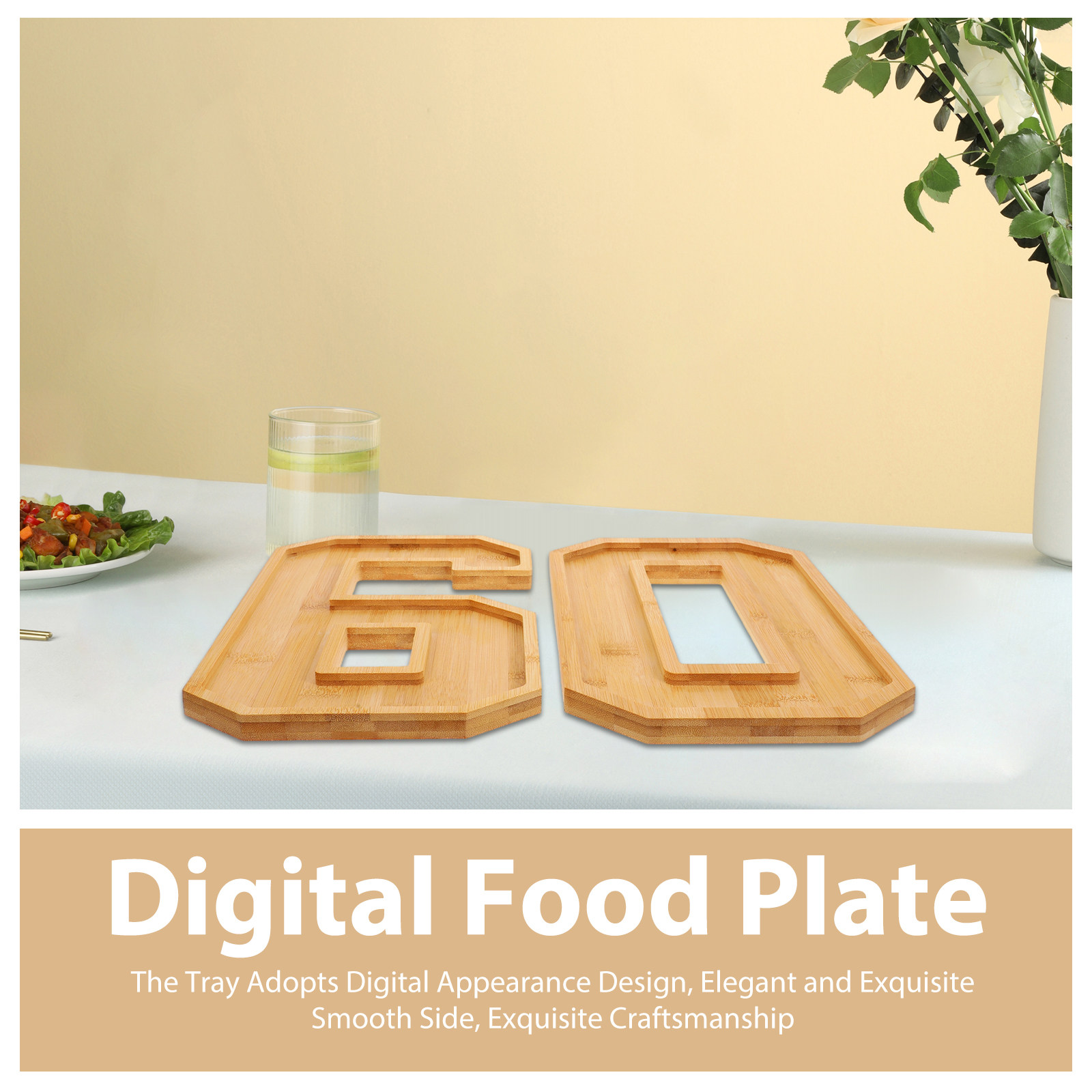 Food Platter Snacks - 1Set Number 60 Wood Serving Tray