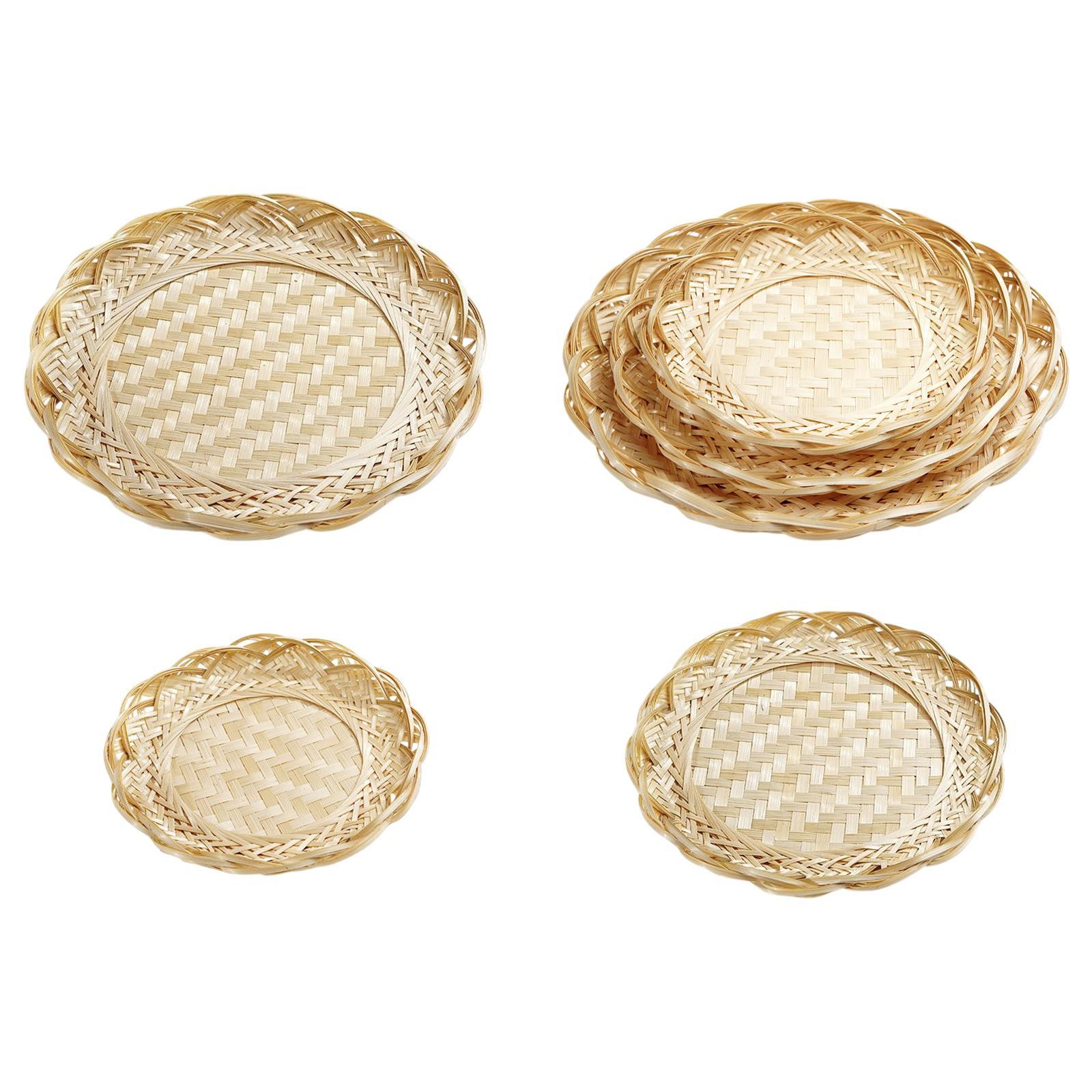 Bamboo Basket Tray Food Storag - Food Platter Snacks review and price