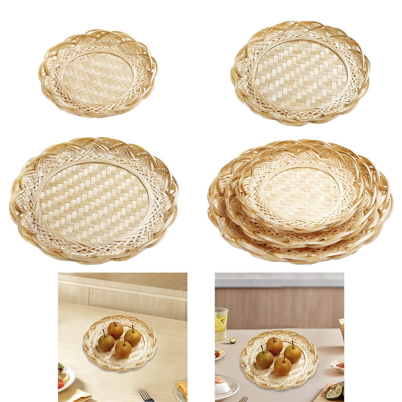 Bamboo Basket Tray Food Storag - Food Platter Snacks review and price