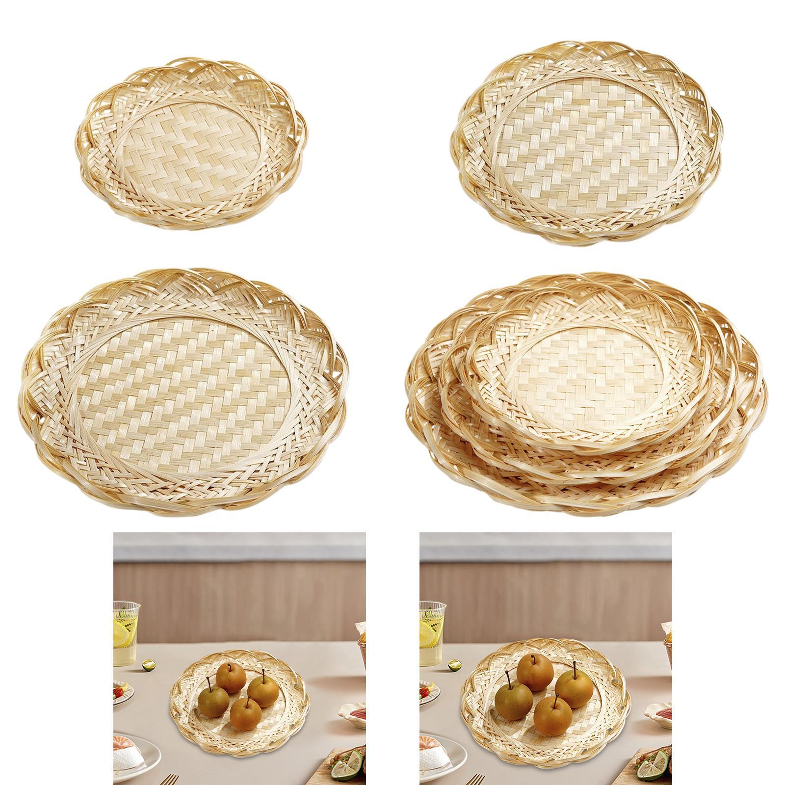 Bamboo Basket Tray Food Storag - Food Platter Snacks review and price