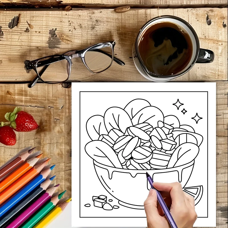 Easy Food and Snacks Coloring  - Food And Snacks Coloring Book review and price