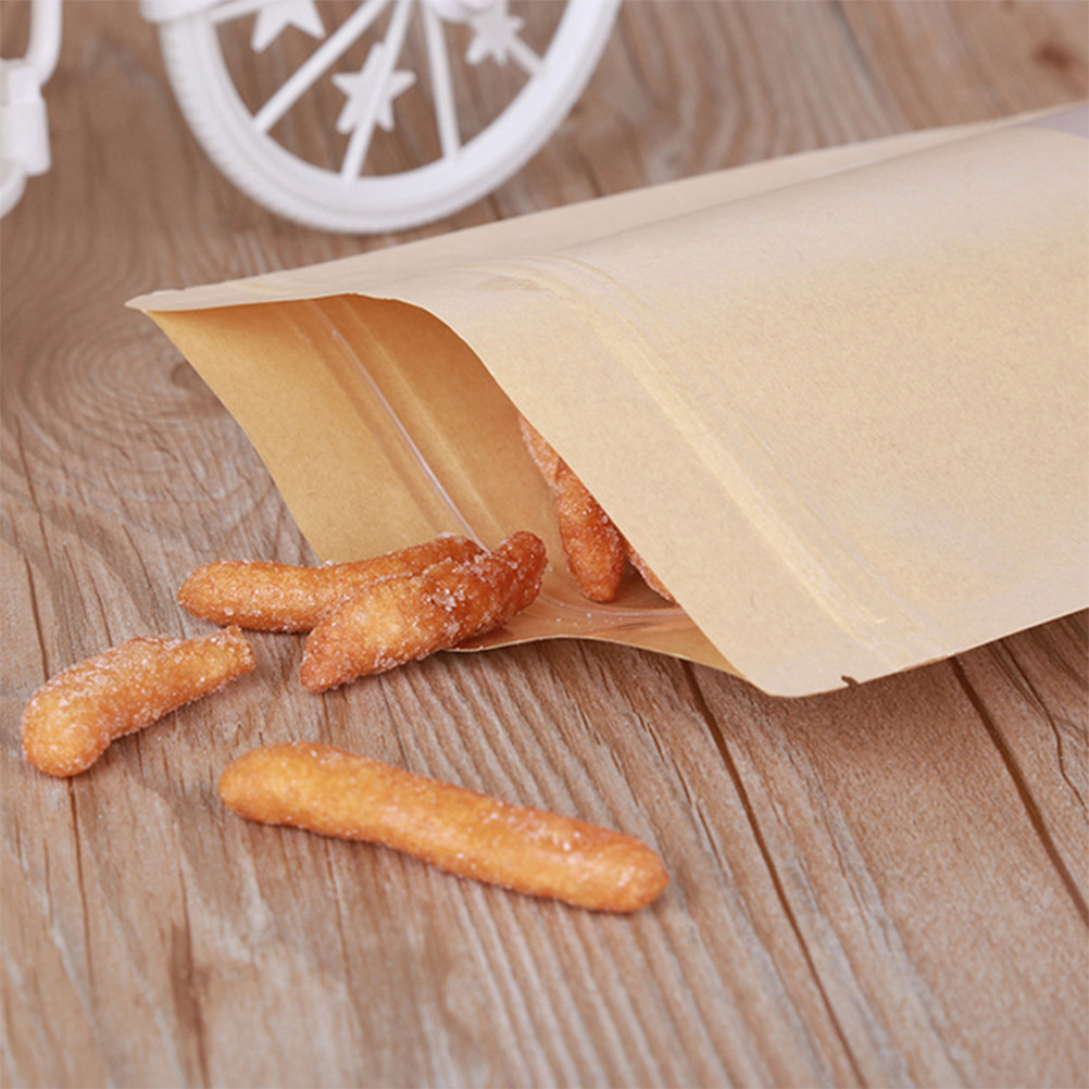 50Pcs Kraft Paper Zipper Seale - Food Snack review and price