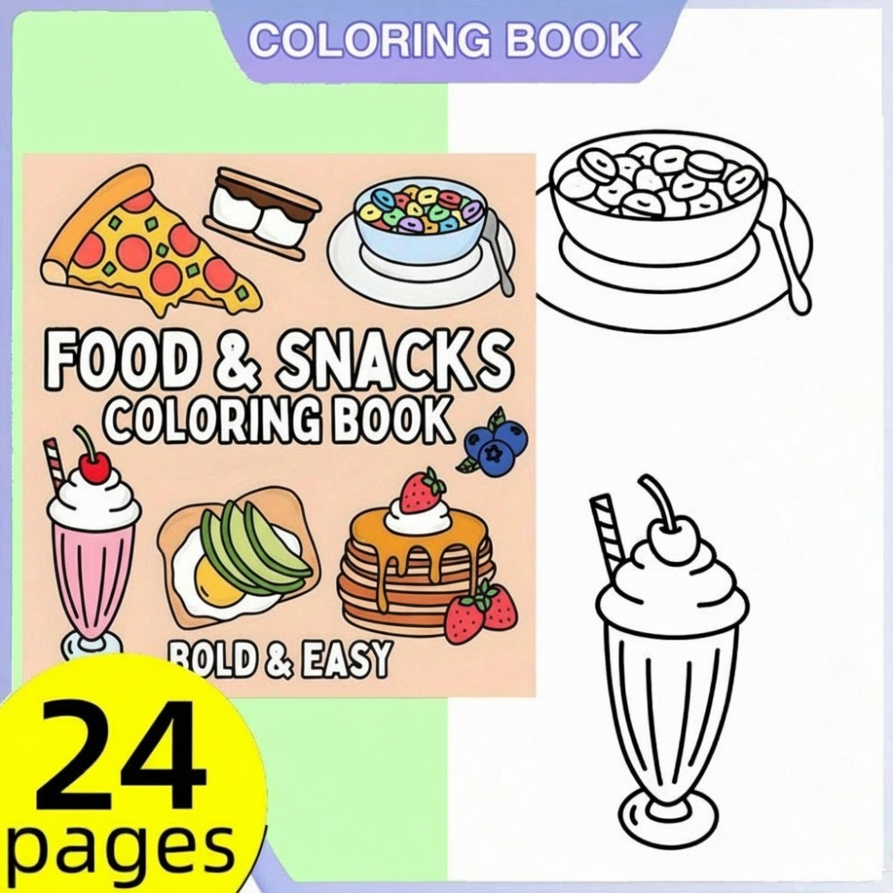 Food and Snacks Coloring Book  - Food And Snacks Coloring Pages review and price
