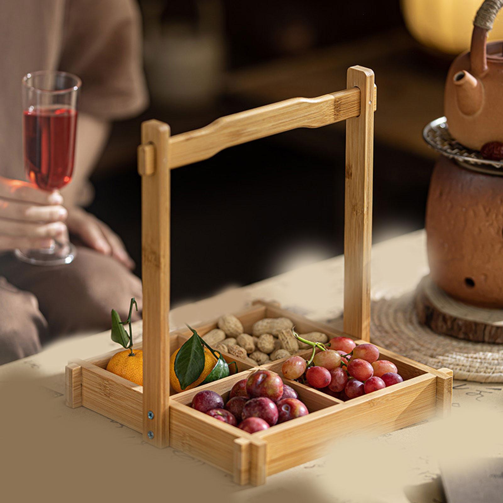 Bamboo Nuts Platter Tray Secti - Food Platter Snacks review and price