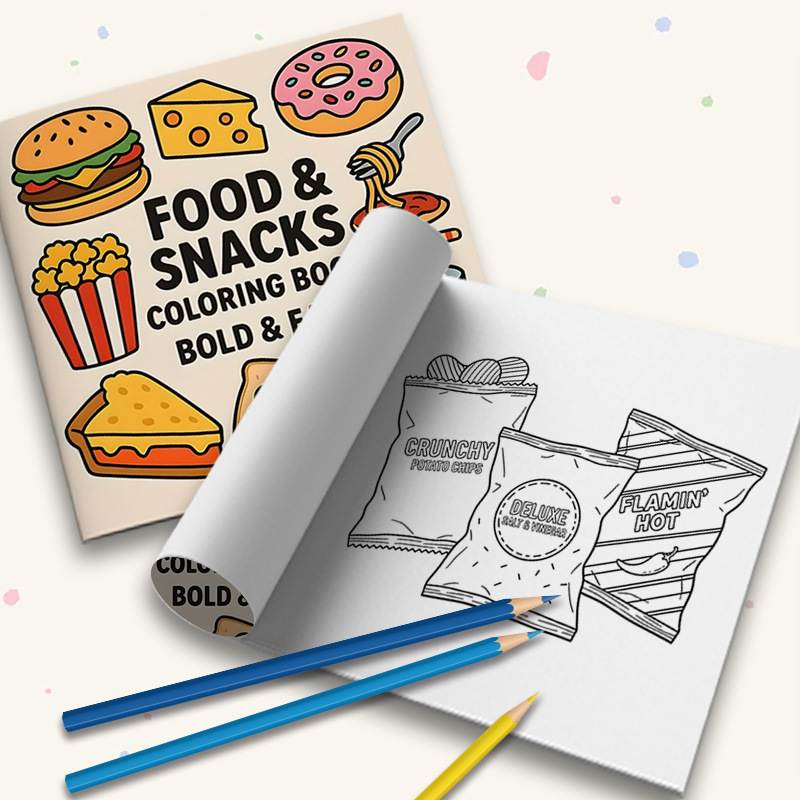 Thick Food & Snack Themed Colo - Food And Snacks Coloring Book review and price